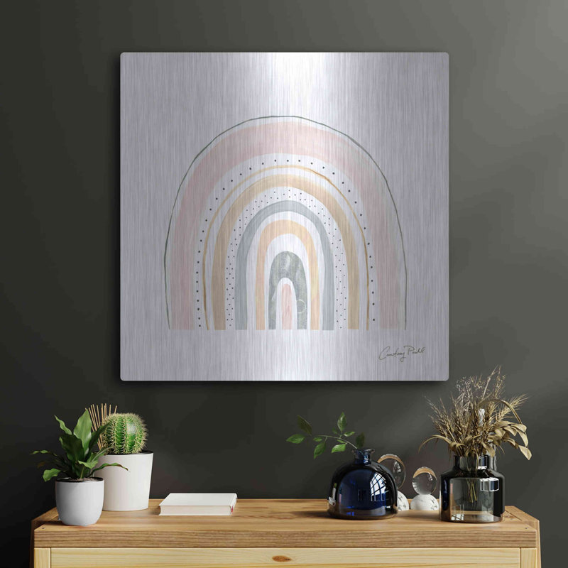 «Latitude Run®» Boho Rainbow VIII par Courtney Prahl, art mural en métal, H 24 po x l 24 po