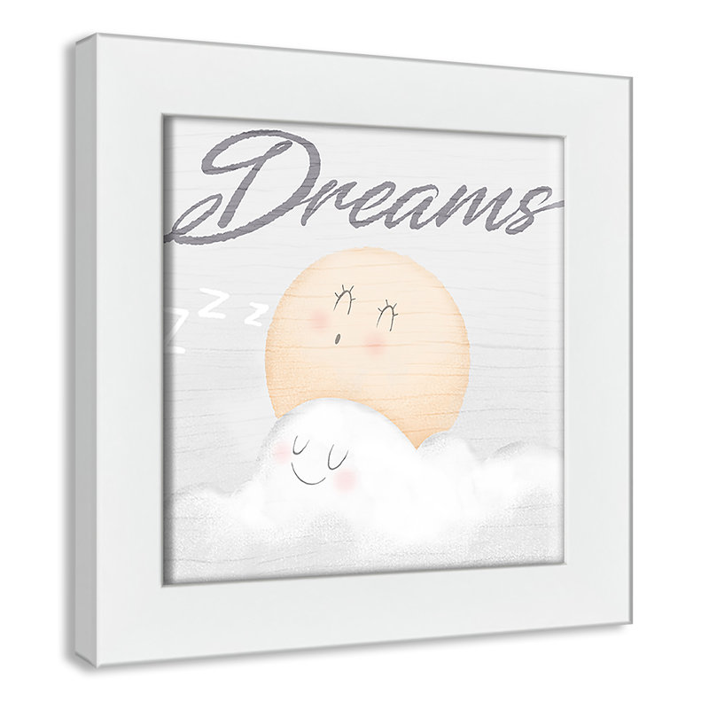 Décoration murale pour 2 enfants rêves de bonbons, H 22,5 po x l 22,5 po x P 0,63 po, Cadre blanc