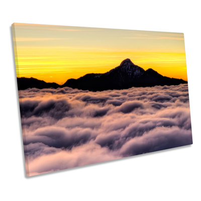 Clouds Mountain Sky Sunset - Wrapped Canvas Print