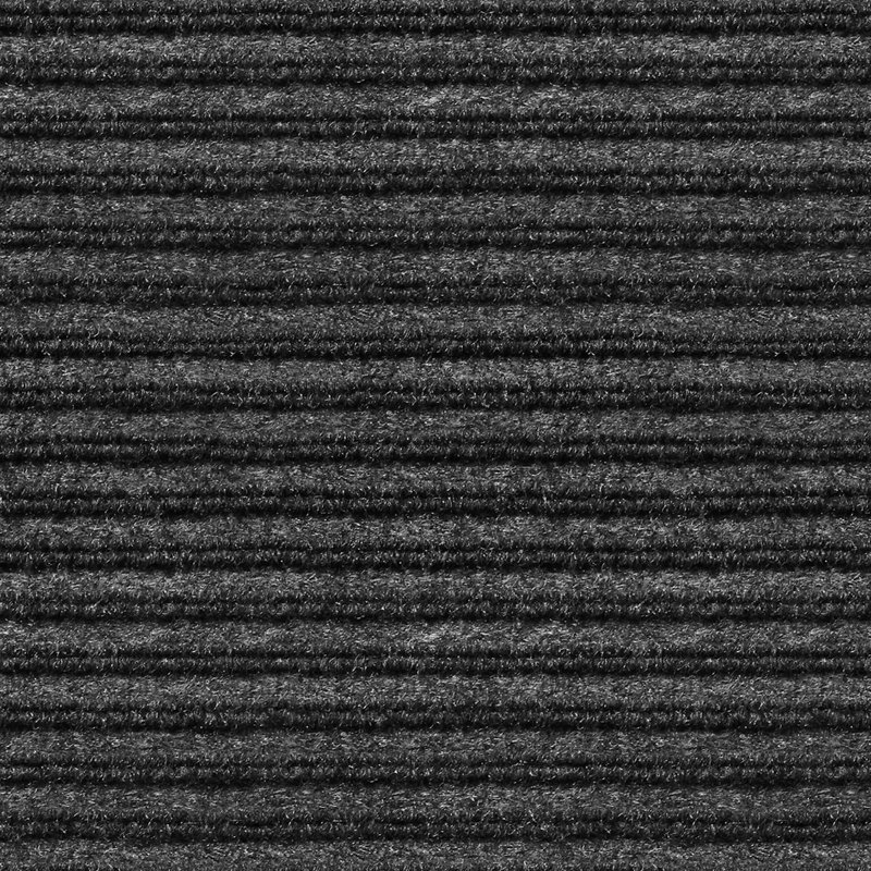 Solid Color Machine Tufted Polyester Indoor / Outdoor in Black, Runner 4' x 15'