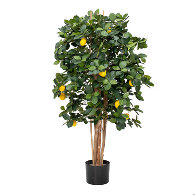 120 cm H Faux Lemon Tree Plant in Plastic Pot Liner