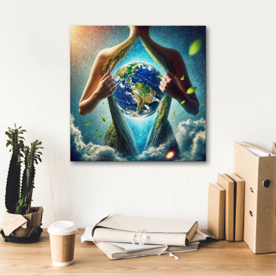  «Mother Earth» par Rey Klimt, art mural sur toile, 18 po x 18 po