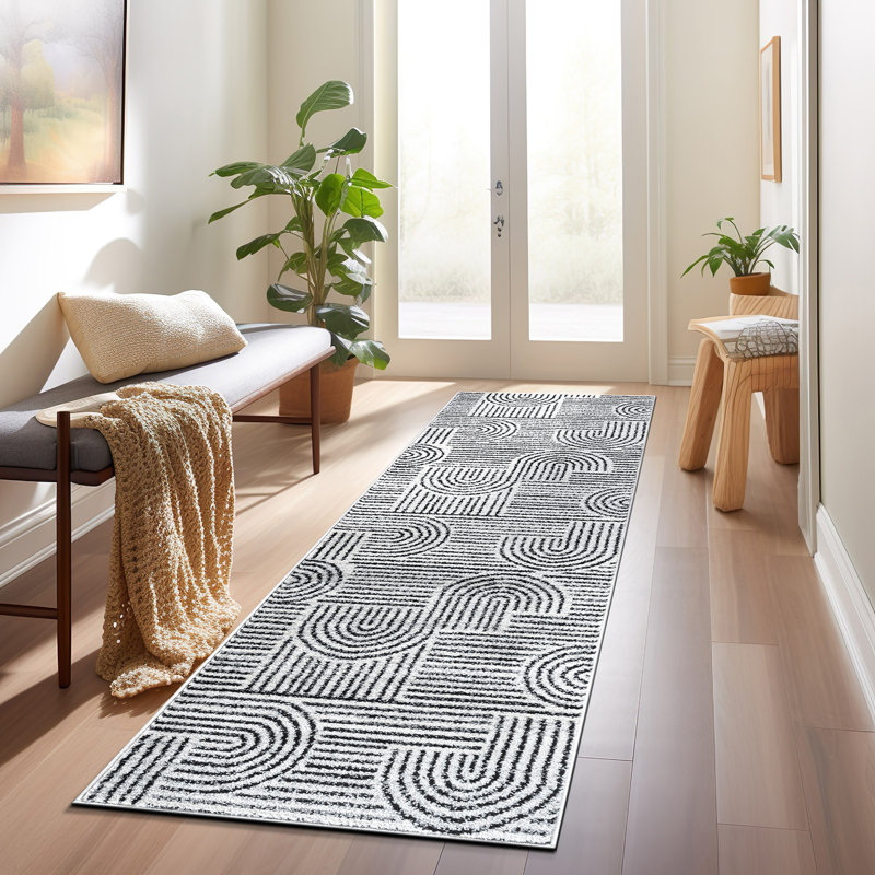 Rambo Bohemian Stripe Arch Design Area Rug, Runner 2' x 7'