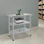 Table utilitaire en métal à 3 niveaux avec tablettes inférieures réglables et roulettes (P 18 po x l 18 po x H 35 po)-1457708767