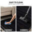 Tapis noir antidérapant à bordure rayée lavable à la machine-36957598