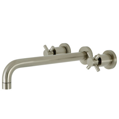 Robinet de baignoire romaine à 3 poignées et 3 poignées à fixation murale Kingston Brass