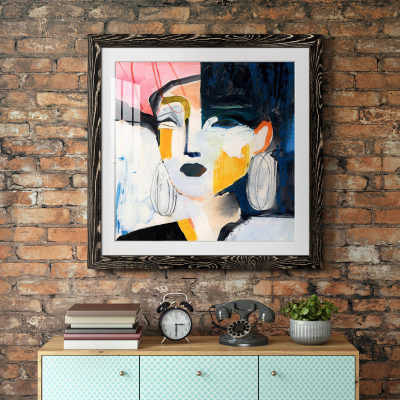 Sorella II - reproduction encadrée de qualité supérieure - prête à être accrochée, Cadre noir, H 20 po x l 20 po x P 1 po