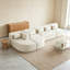 Canapé rembourré de 144 po avec deux méridiennes et cinq coussins de dossier pour le salon (ancien SKU: N719S001600A), beige-346454276