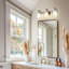 Luminaire de salle de bain moderne à 3 lumières avec abat-jour en verre double couche Bauman