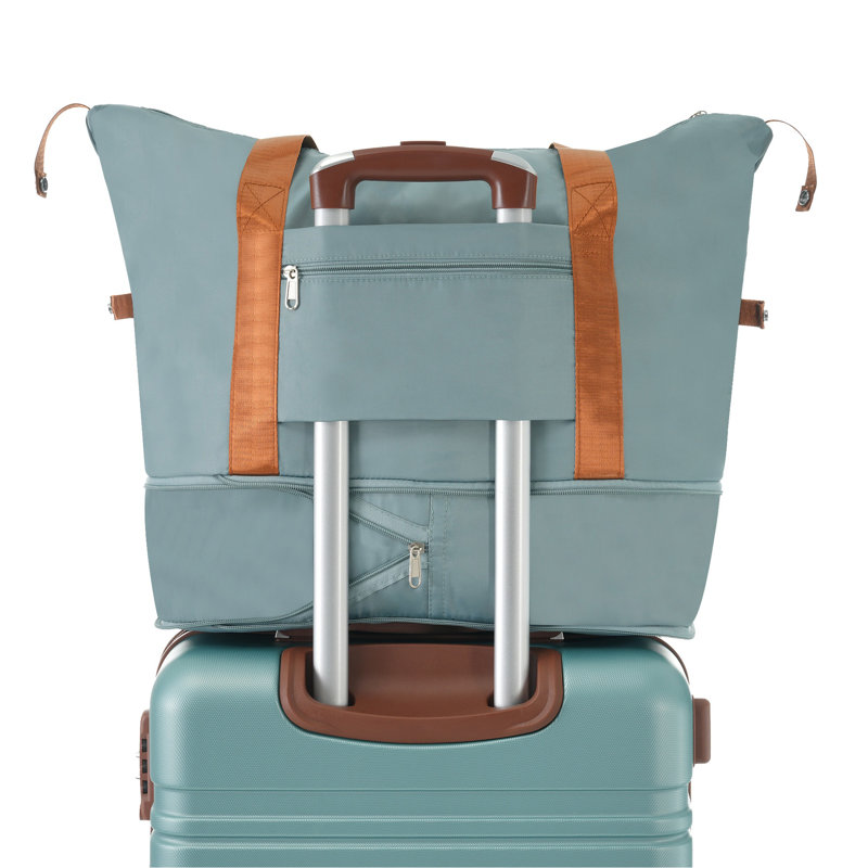 Valise à roulettes Hardshell avec sacs Valise à roulettes double avec verrou TSA, valise simple 28 po, vert