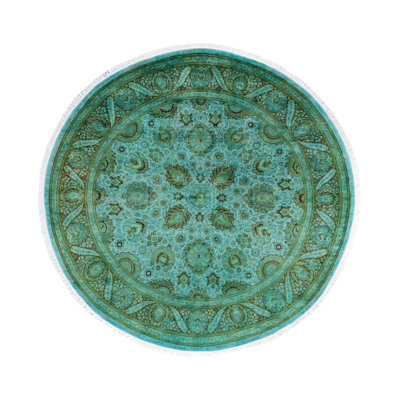 Tapis rond en laine de conception unique 7 pi 1 po x 7 pi 1 po Huckstep