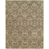 Kunz Hand Knotted Damask Area Rug in Brown