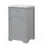 Meuble-lavabo de salle de bain avec lavabo, porte à fermeture douce, support de rangement et tablette réglable-272651177