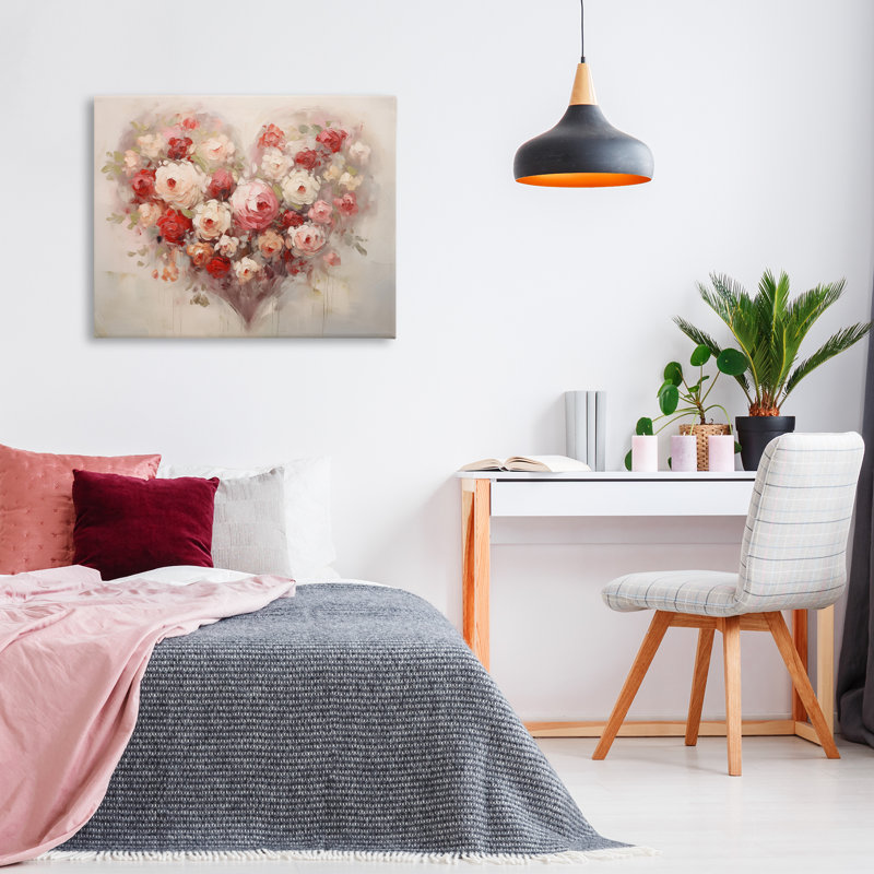 «Valentine Roses Heart», conception par Arlington Prints, H 30 po x l 40 po