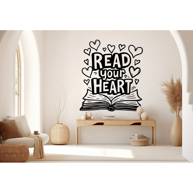 «Read Your Heart», art mural, étagères à livres, bibliothèque, décoration, décalcomanies murales, éducation, salle de lecture, chambre de bébé, école 558RS