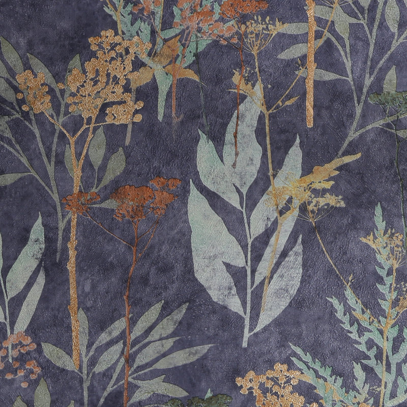 Solstice Black Gold Wallpaper, Blue