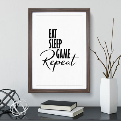 Eat Sleep Game Repeat - Picture Frame Typography
