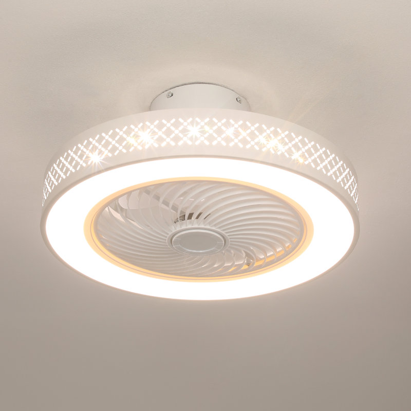 Blodgett Villa San Michele 19.6" 5 - Blade LED Smart Bladeless Ceiling Fan with Remote Control and Light Kit, White