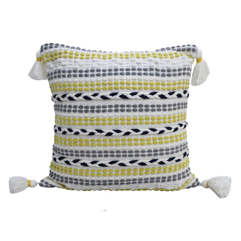 Tassels Cotton Blend Throw Pillow