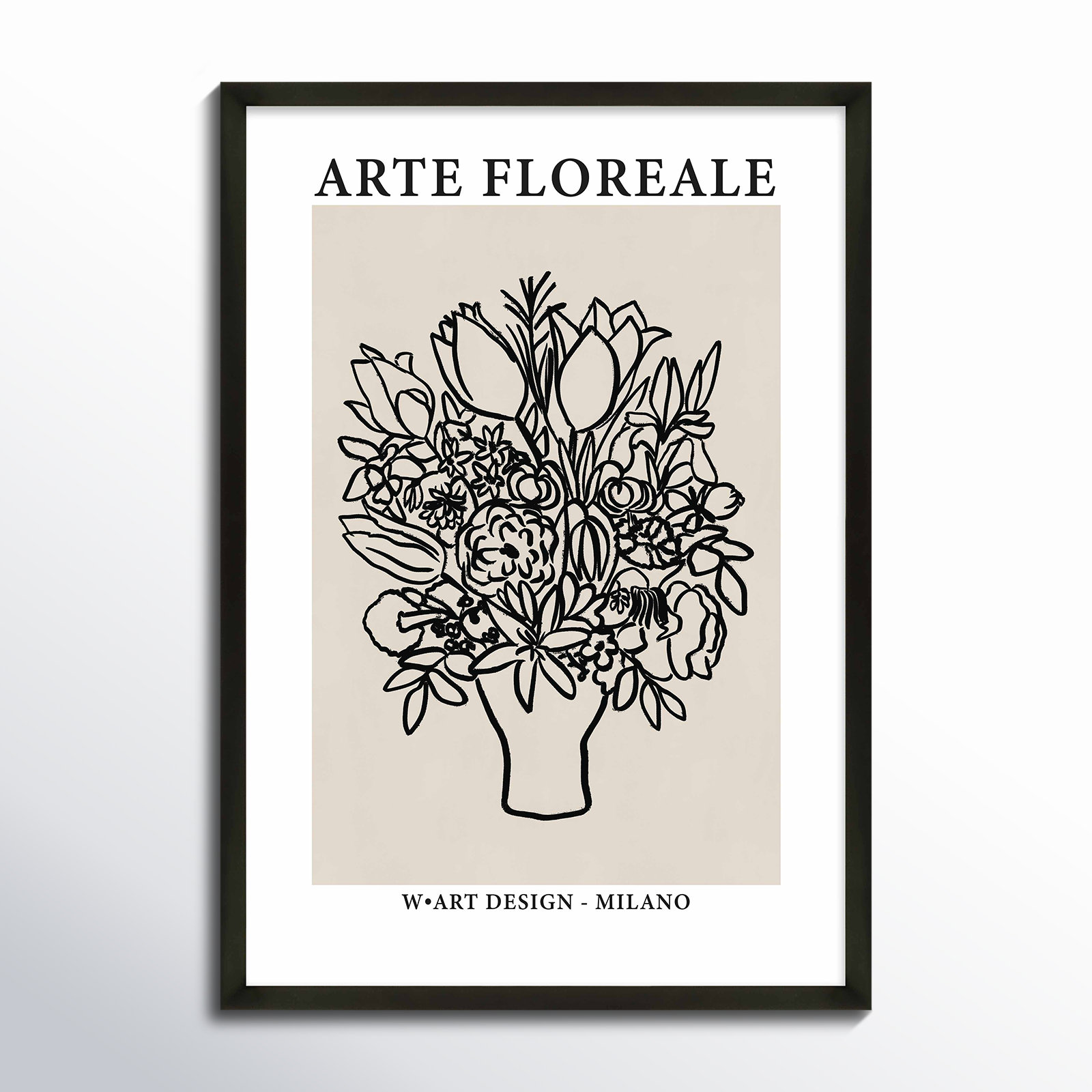 Arte Floreale 1 by Romina Gadler, Black Canvas Framed, 50" H x 35" W