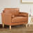 Garren 39.8" Square Arm Tufted Faux Leather Club Chair