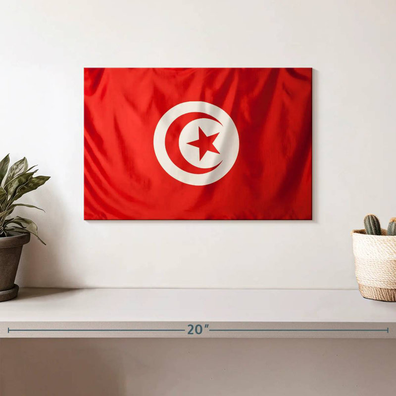 Borges Flag Of Tunisia, 8" H x 12" W