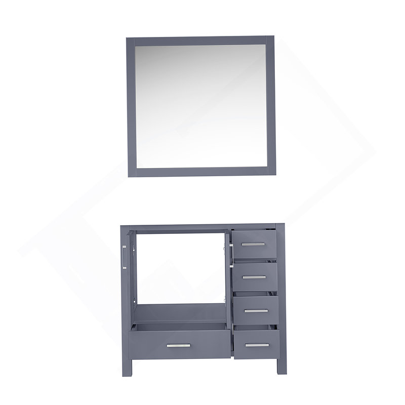 Meuble-lavabo de salle de bain 36 po X P 22 po D, décalé à gauche et 34 po Miroirs, Gris foncé