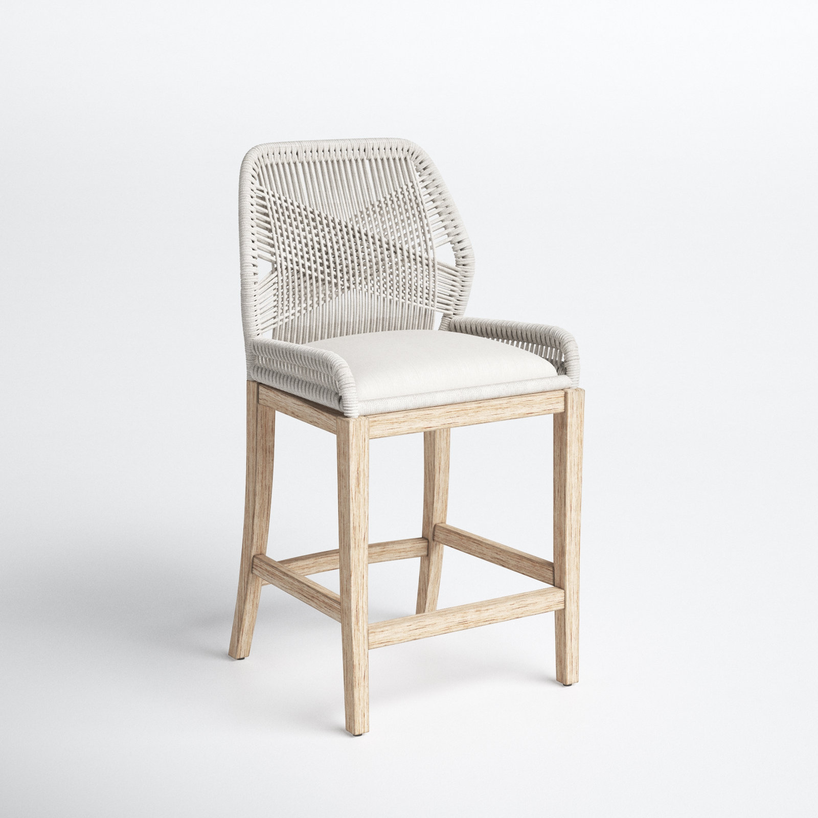 Mitali Bar & Counter Stool, Taupe & White, Counter Stool (26" Seat Height), Natural Gray