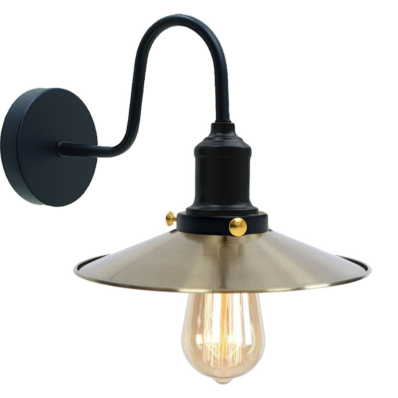 Southard 1-Light Wall Lamp with Arm, Green Brass