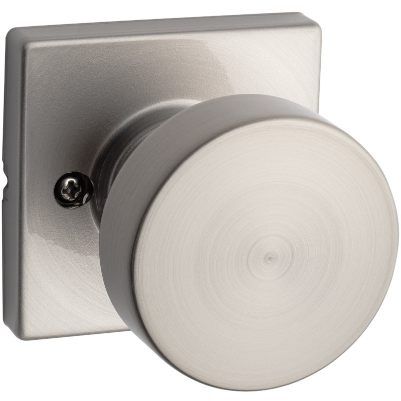Faux bouton de porte simple avec rosette rectangulaire Cambie, Fer noir