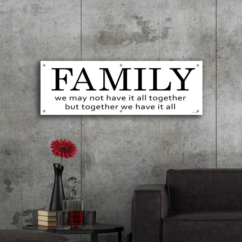 Famille - art textuel sans cadre, H 16 po x l 48 po x P 0,2 po