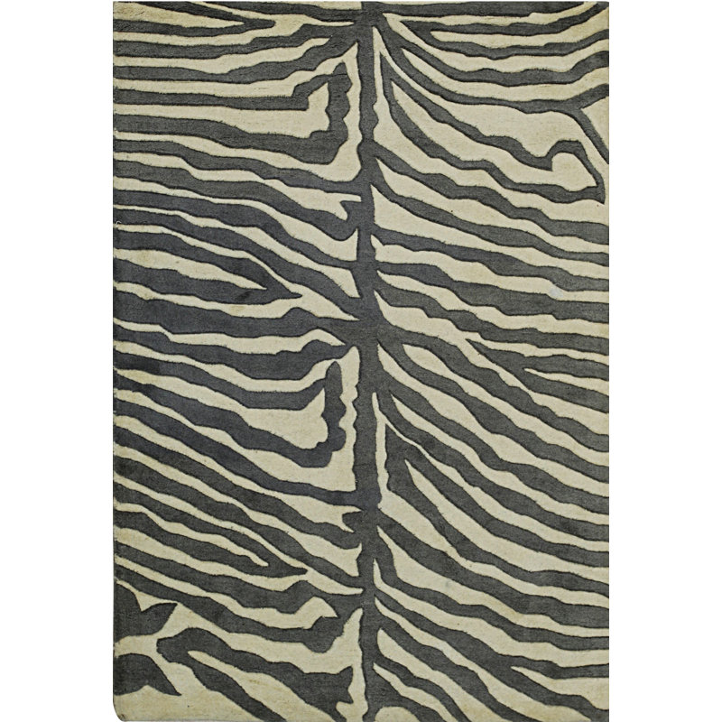Hand Tufted Wool Area Rug in Gray