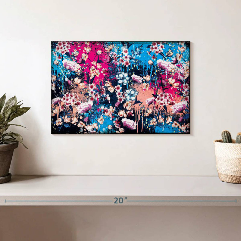 Kerner Splattered Botanical Flowers, 8" H x 12" W