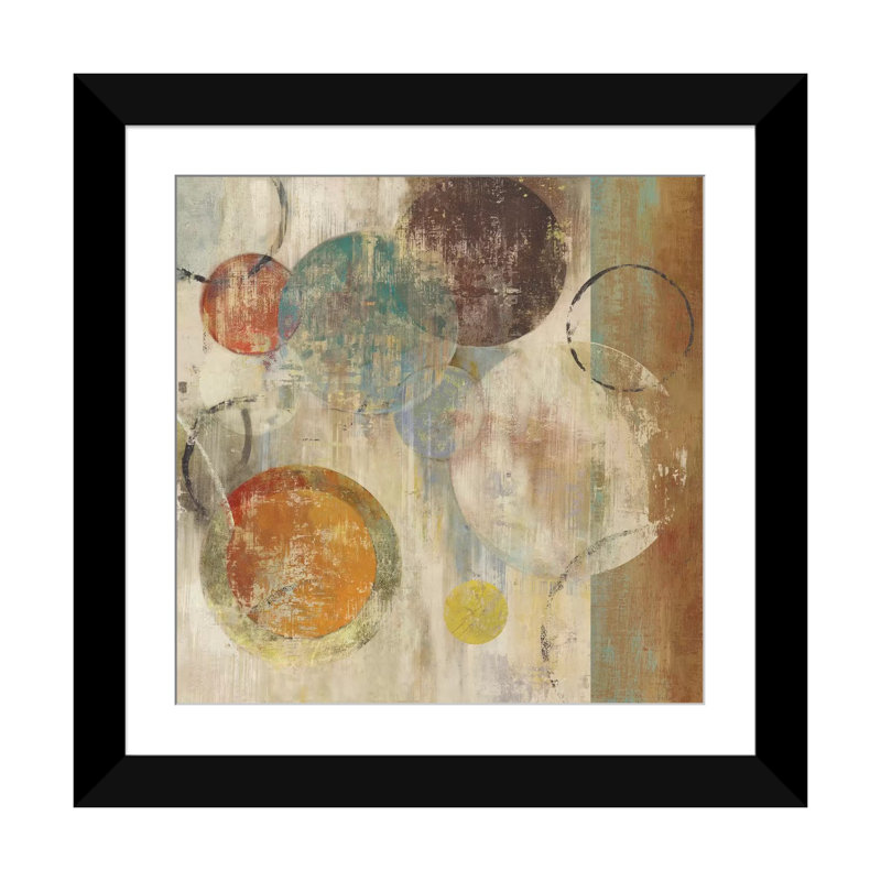 «Bubbles», impression sur toile, Blanc, H 16 po x l 16 po x P 1 po, Papier beaux-arts encadré noir