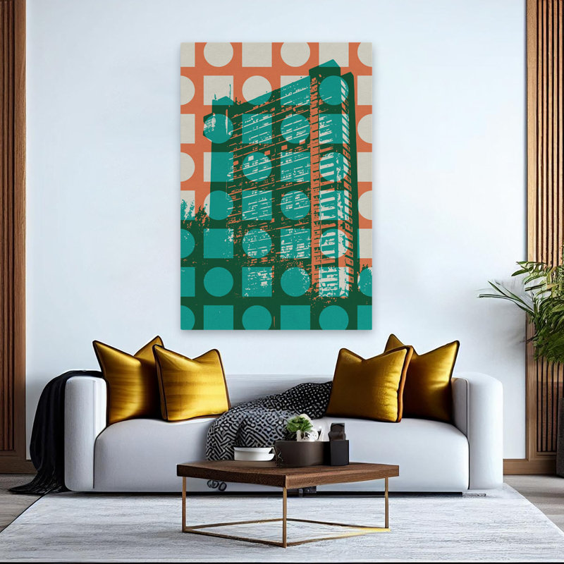 Architecture Ii, paysage urbain moderne, art numérique, art abstrait, H 60 po x l 40 po