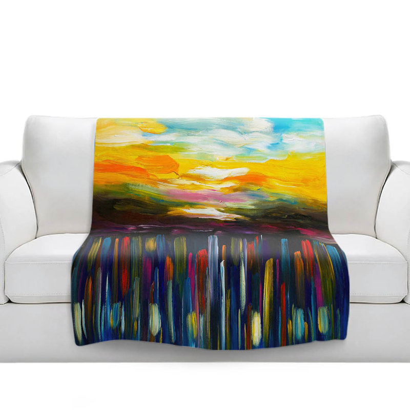Hand Woven Throw Blanket, 51" W x 60" L