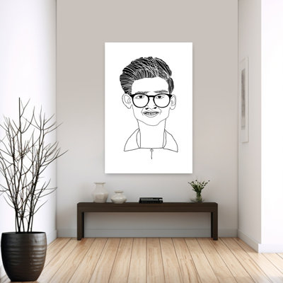 Contemporary Art Abstract Contemporary Portrait Wall Art 1 Piece Wrapped Canvas Wall Art