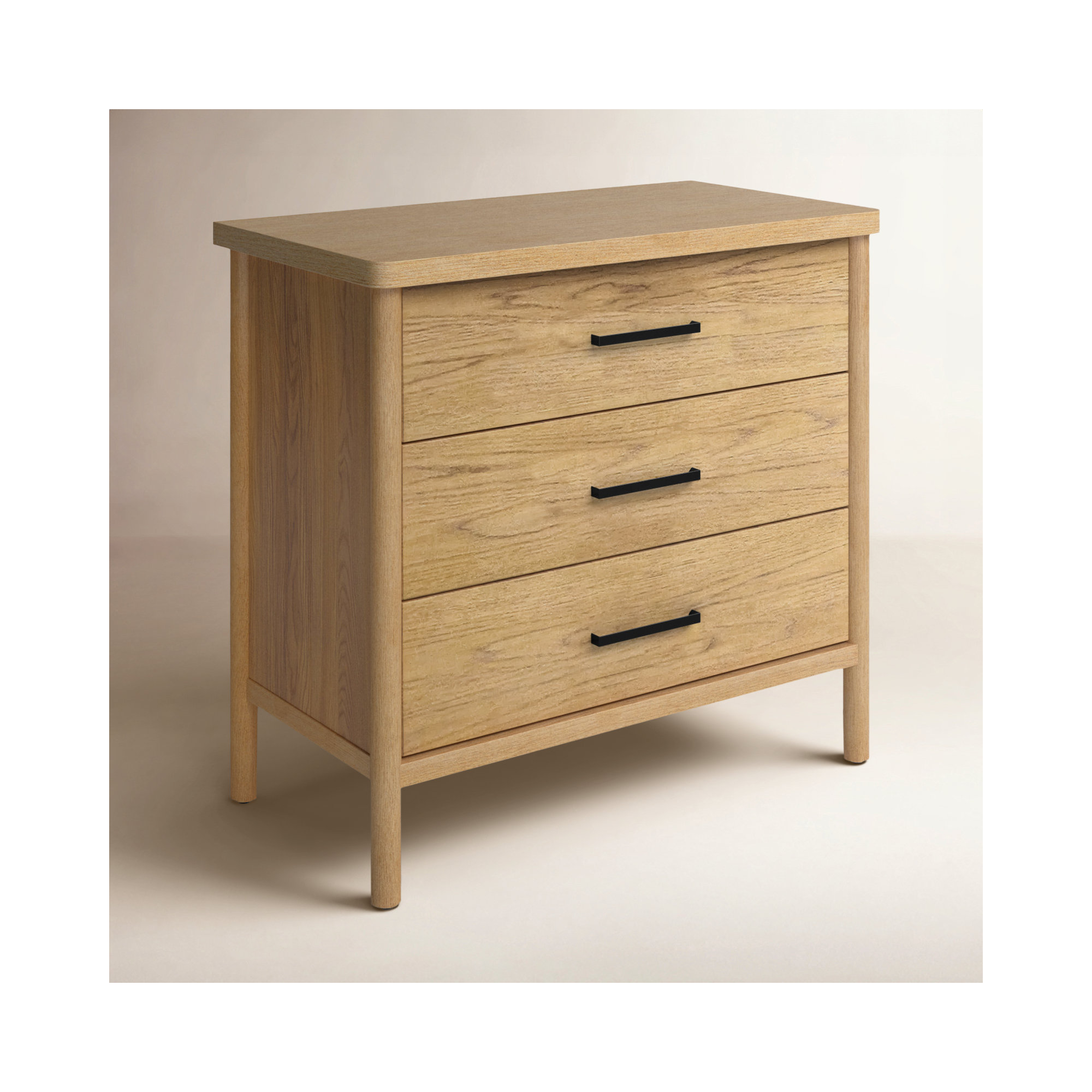 Lovell 3 Drawer 34" W Dresser, Light Brown