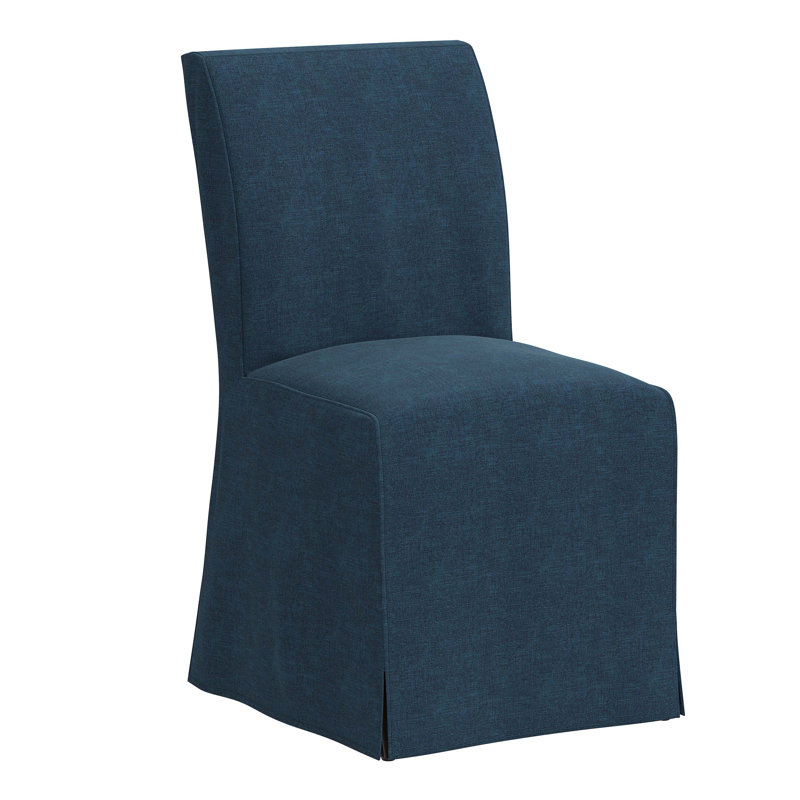 Chaise parsons rembourrée Sumatra, Lin texturé bleu marine Zuma