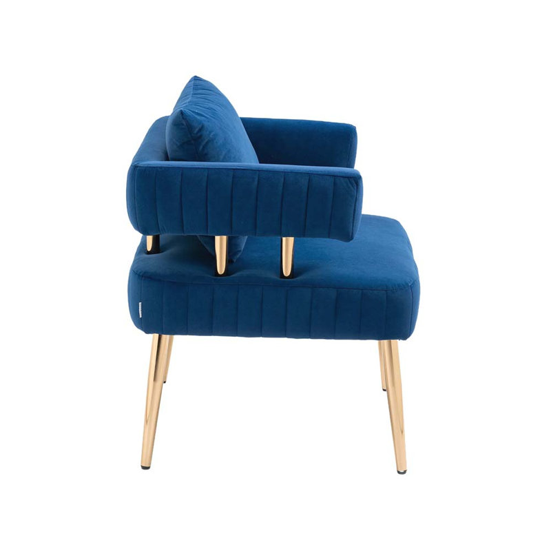 Izayah Upholstered Accent Chair, Blue Polyester