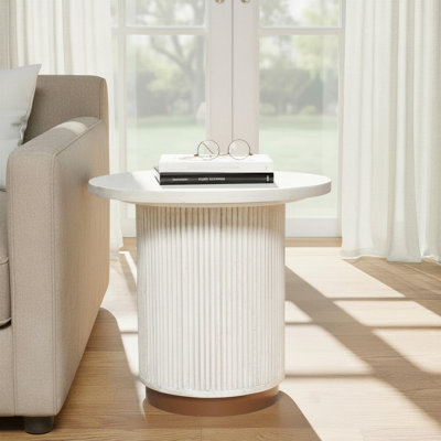 Table d'appoint carrée cannelée Hickmon