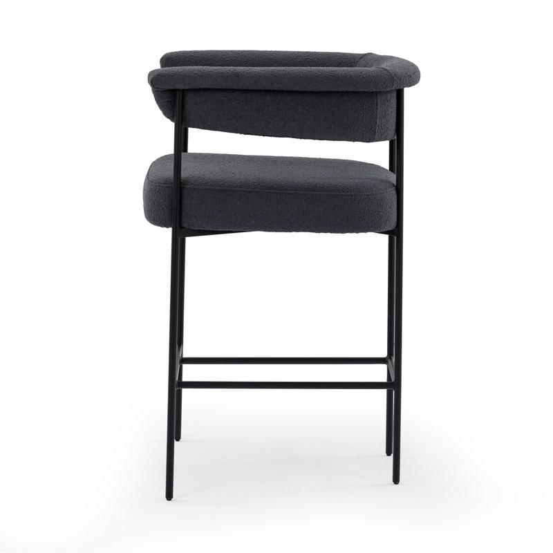 Lyssa Upholstered Counter Stool, Bar Stool (30.5" Seat Height), Light Camel Polyester, Solid