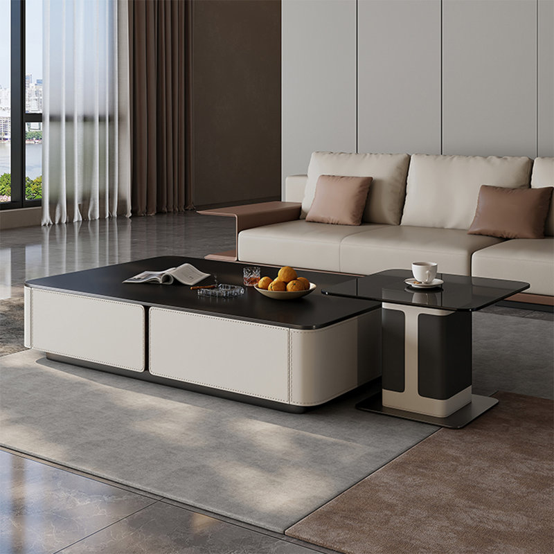 Italian rectangular SLATE coffee table, 13.8" H x 63" L x 31.5" W