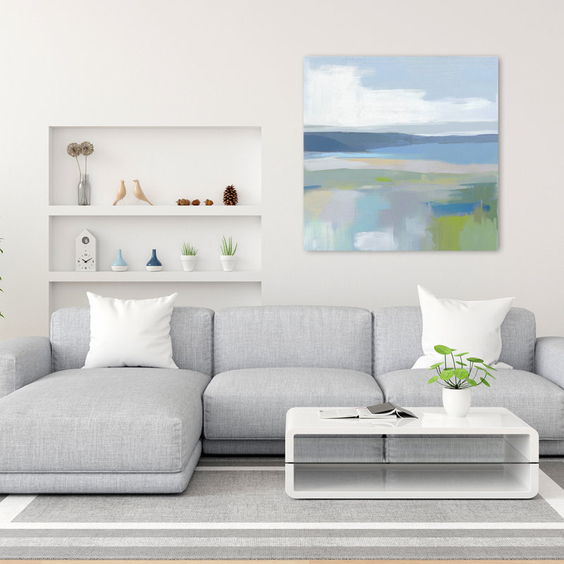 (Gc005-A) Quiet Cove I, art contemporain, H 36 po x l 36 po