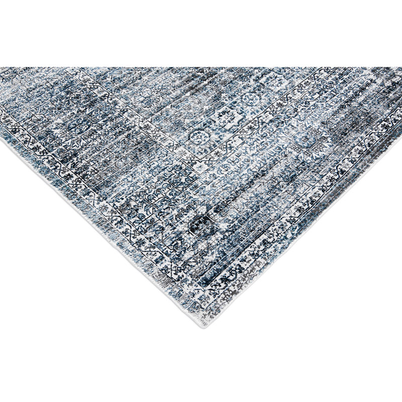 Oriental Area Rug in Blue, Rectangle 10' x 14'