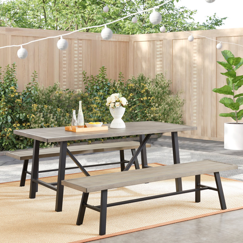 Bourgault 4 - Person Patio Dining Set with Rectangular Table