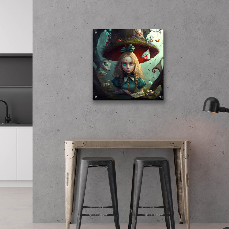 «Alice Green Bow» par The Golden Valley, art mural en verre acrylique, H 24 po x l 24 po x P 0,2 po