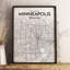 Minneapolis City Map 1 Piece Wall Art-1968526698