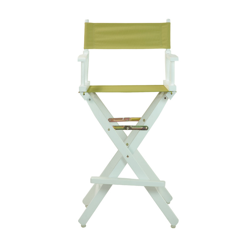 30" Folding Director Chair with Canvas, White, Sage