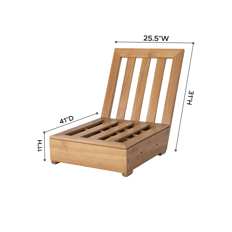 Arrihanna Outdoor Teak Lounge Chair, White